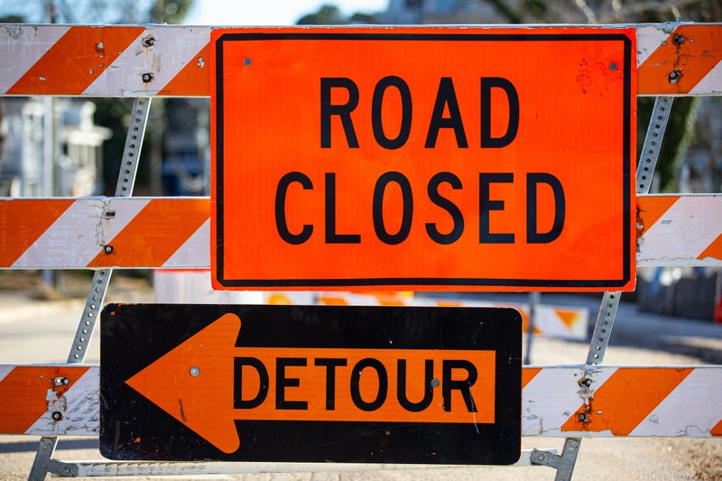 Roadwork signs. 