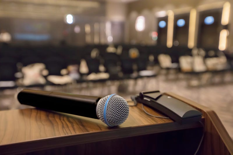 Microphone in empty hall