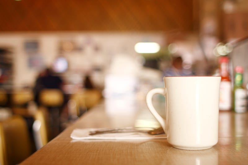 coffee mug on diner counter