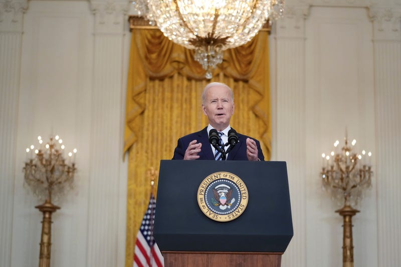President Joe Biden delivers remarks about Russia's “unprovoked and unjustified" military invasion of neighboring Ukraine in the East Room of the White House on February 24, 2022 in Washington, DC