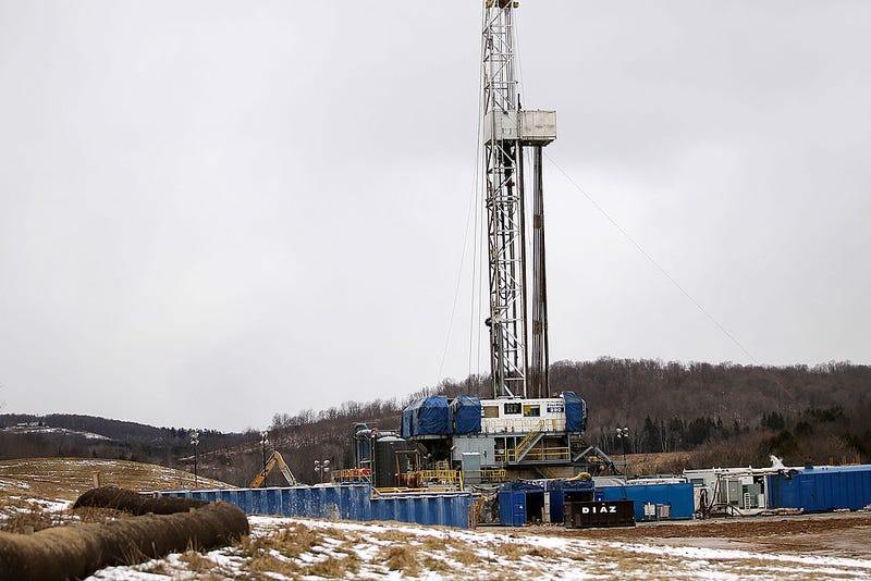 A Cabot Oil and Gas natural gas drill stands at a hydraulic fracturing site on January 18, 2012 in South Montrose, Pennsylvania.
