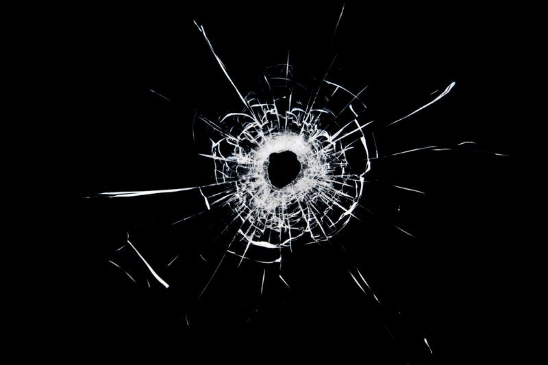 Bullet hole. 