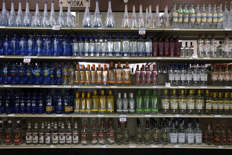 vodka on a grocery store shelf