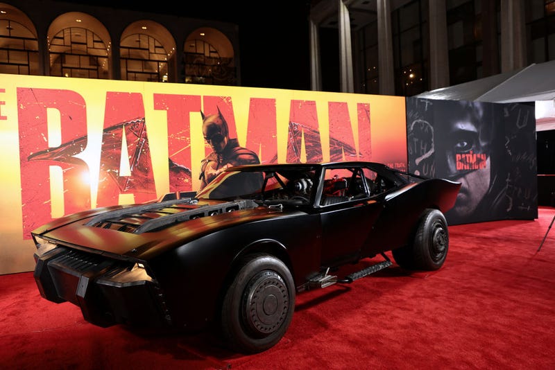 A view of the Batmobile from "The Batman" World Premiere on March 01, 2022 in New York City.