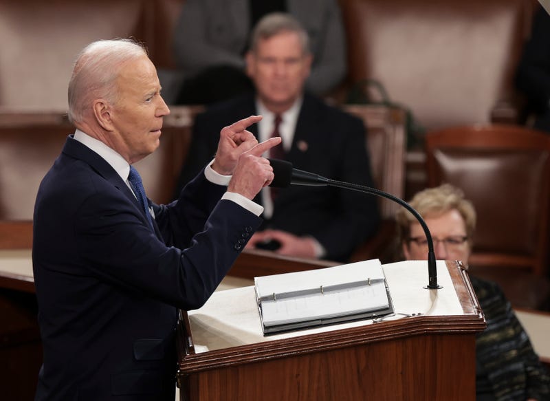 U.S. President Joe Biden delivers the State of the Union address during a joint session of Congress in the U.S. Capitol's House Chamber March 01, 2022 in Washington, DC.