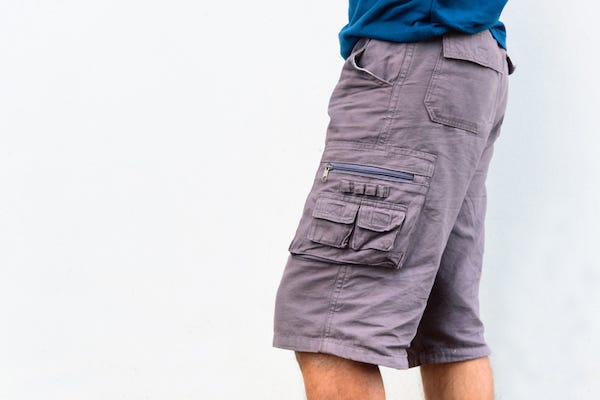 Man wearing cargo shorts
