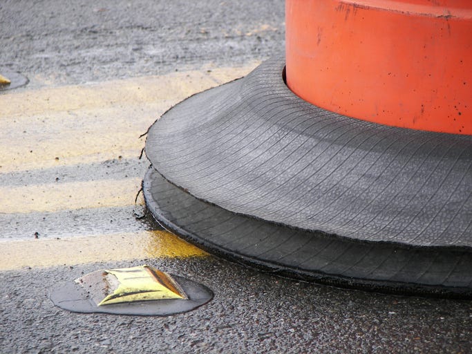 Road construction barrel