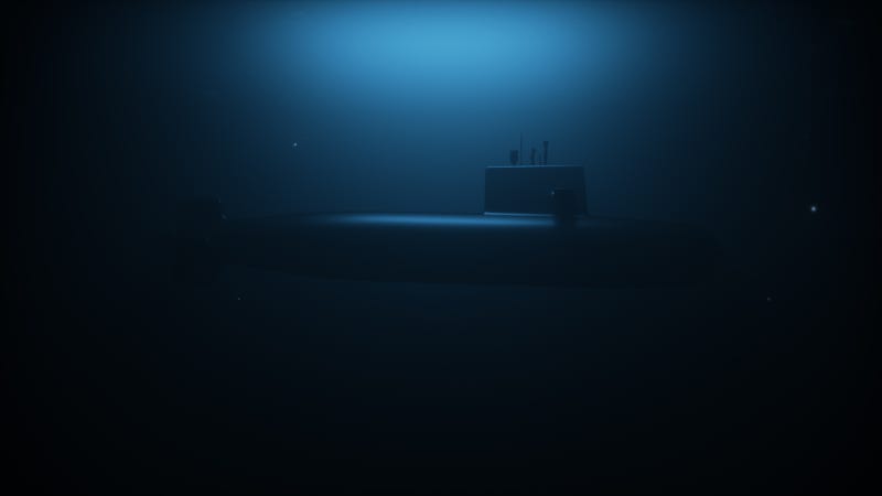submarine in the deep ocean