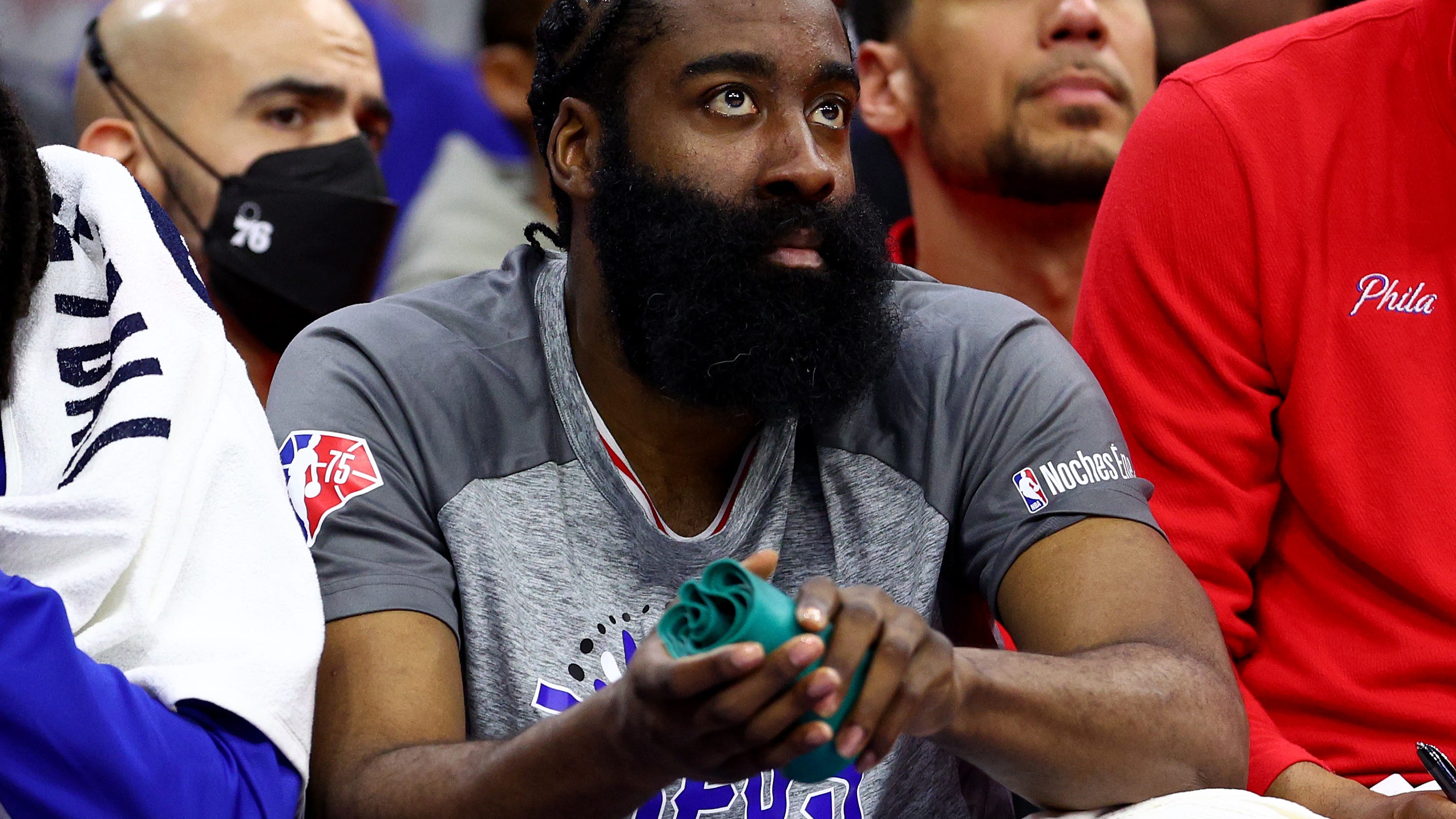 James Harden parties with rappers Travis Scott and Lil Baby after blowout loss to Brooklyn