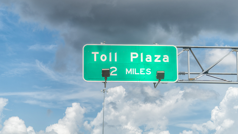 Toll plaza sign