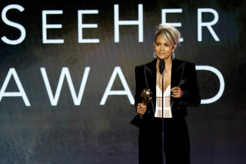 Honoree Halle Berry accepts the SeeHer Award onstage during the 27th Annual Critics Choice Awards at Fairmont Century Plaza on March 13, 2022 in Los Angeles, California.