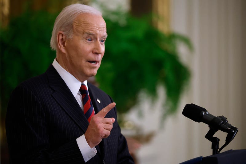 U.S. President Joe Biden addresses and event to celebrate Equal Pay Day in the East Room of the White House on March 15, 2022 in Washington, DC.