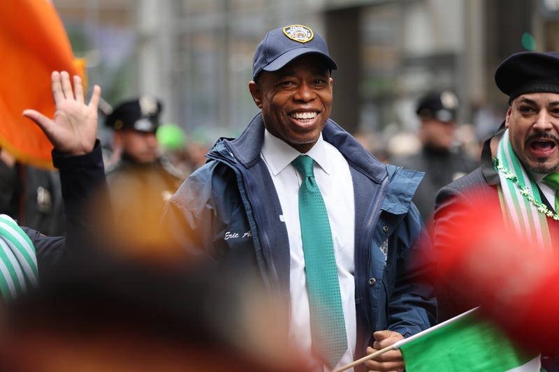 Mayor Eric Adams participates in the St. Patrick's Day Parade down 5th Ave. on March 17, 2022 in New York City