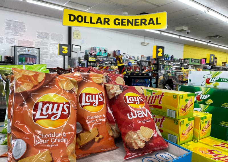 VALLEJO, CALIFORNIA - MARCH 17: Lays potato chips are displayed at a Dollar General store on March 17, 2022 in Vallejo, California. Dollar General announced fourth quarter earnings of $2.57 per share, just beating analyst expectations of $2.56 per share. The retailer had net income of $597.4 million, down from $642.7 million one year ago.