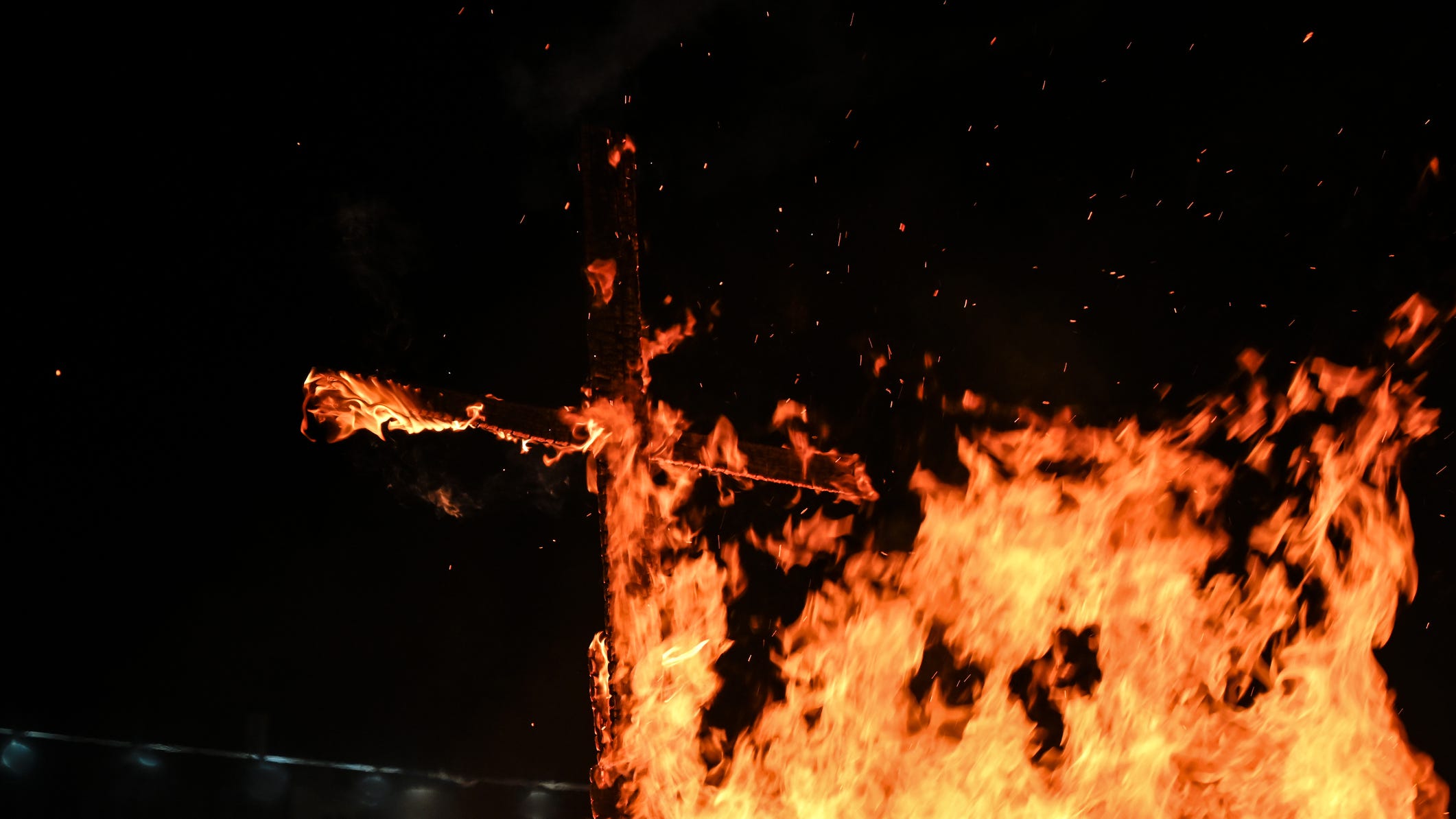 Man gets years in prison for burning cross in neighbor's yard