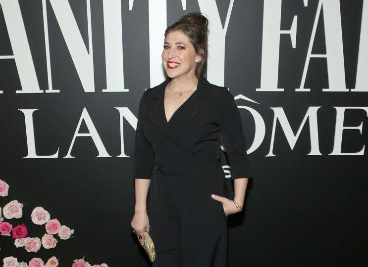Mayim Bialik attends Vanity Fair and Lancôme Celebrate The Future Of Hollywood, at Mother Wolf, on March 24, 2022 in Los Angeles, California. 