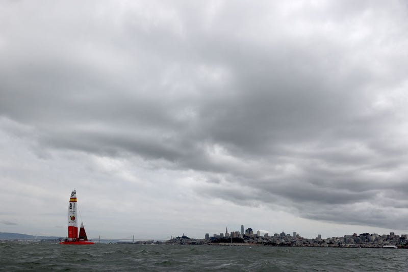 Team Spain, driven by Florian Trittel, competes in the final day of sailing of season two of SailGP on the San Francisco Bay on March 27, 2022 in San Francisco, California.  