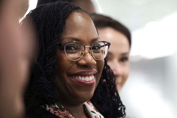 U.S. Supreme Court Nominee Ketanji Brown Jackson arrives for a meeting with Sen. Tina Smith (D-MN) on Capitol Hill April 04, 2022 in Washington, DC. 