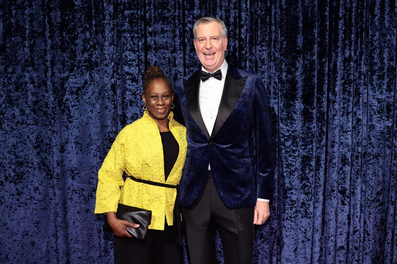 Chirlane McCray and Bill de Blasio attends the Clive Davis 90th Birthday Celebration at Casa Cipriani on April 06, 2022 in New York City