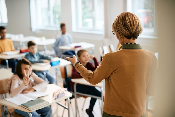 middle school kids in a classroom