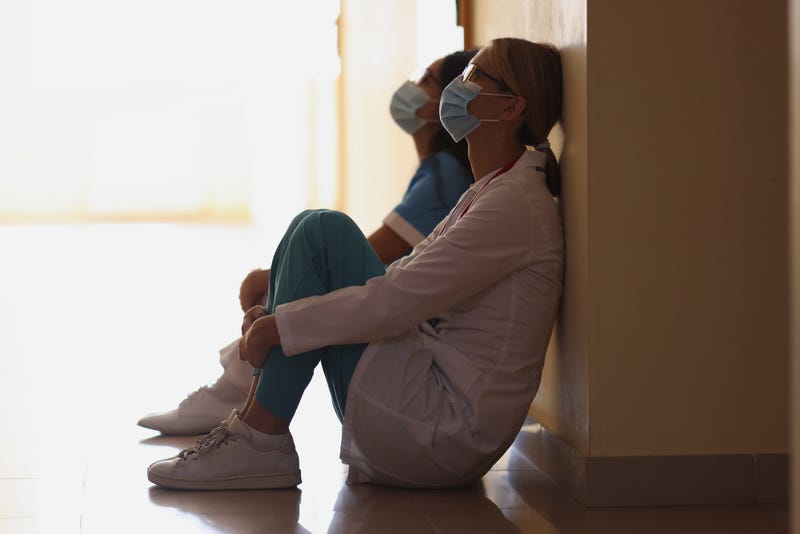 Nurses in a hallway