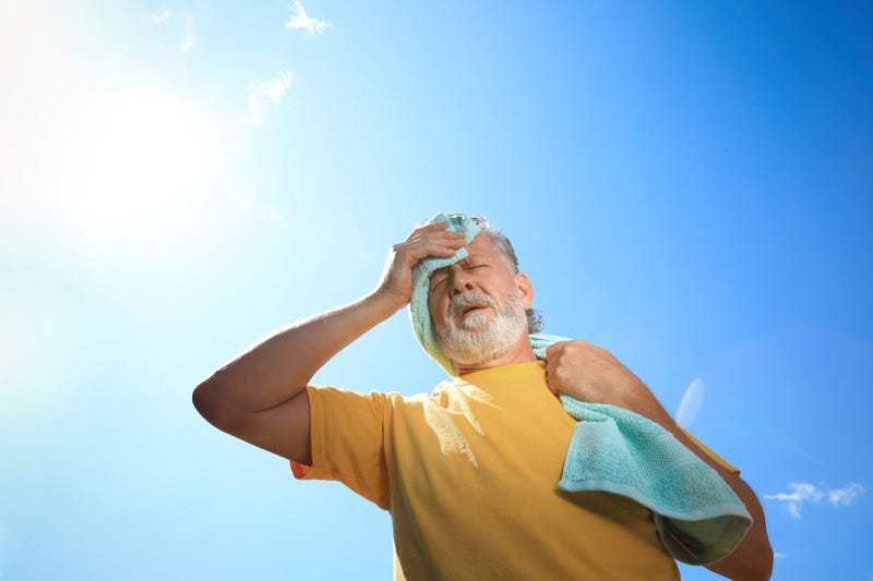 Man struggling in the heat.