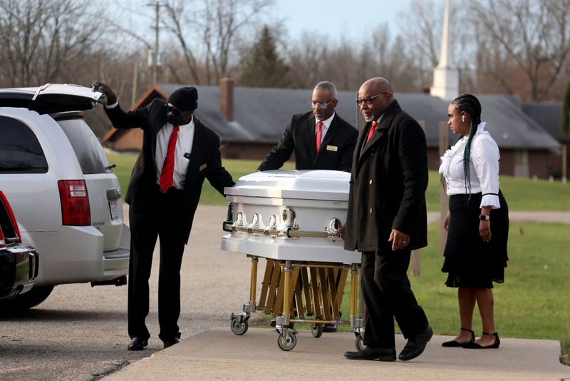 he remains of Patrick Lyoya arrive at Renaissance Church of God in Christ for his funeral service