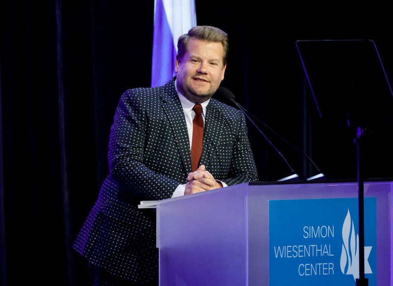 James Corden speaks onstage during the Simon Wiesenthal Center National Tribute Dinner at The Beverly Hilton on April 27, 2022 in Beverly Hills, California.