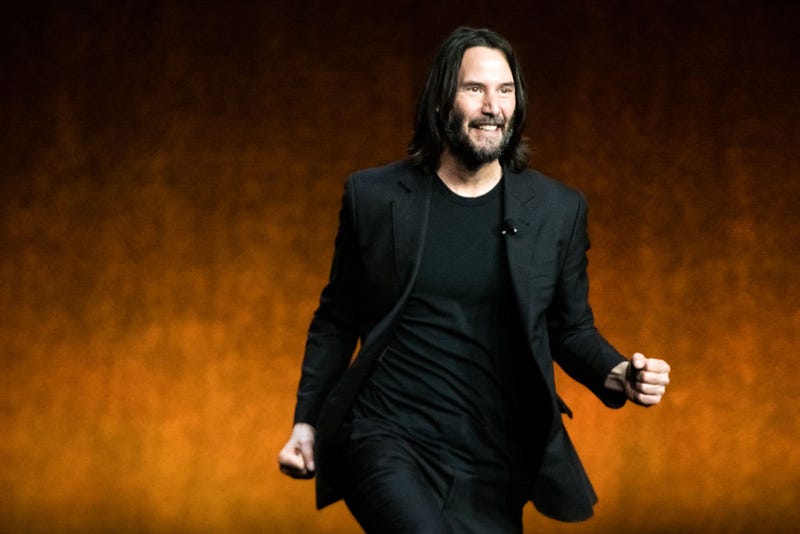 Actor Keanu Reeves presents the movie "John Wick: Chapter 4" during Lionsgate exclusive presentation at Caesars Palace during CinemaCon 2022, the official convention of the National Association of Theatre Owners, on April 28, 2022 in Las Vegas, Nevada.