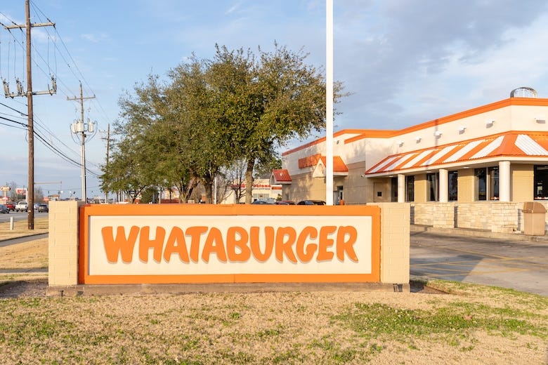 Sign outside a Whataburger restaurant
