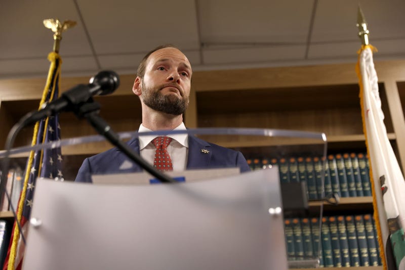 San Francisco District Attorney Chesa Boudin speaks during a news conference on May 10, 2022 in San Francisco, California.