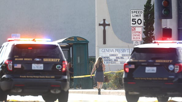Pastor threw a chair at gunman who burst into service and churchgoers hogtied him