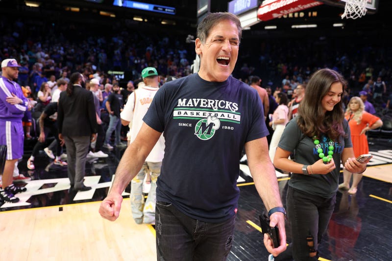 Dallas Mavericks owner Mark Cuban reacts after the Mavericks defeated the Suns 123-90 in Game Seven of the 2022 NBA Playoffs Western Conference Semifinals at Footprint Center on May 15, 2022 in Phoenix, Arizona.