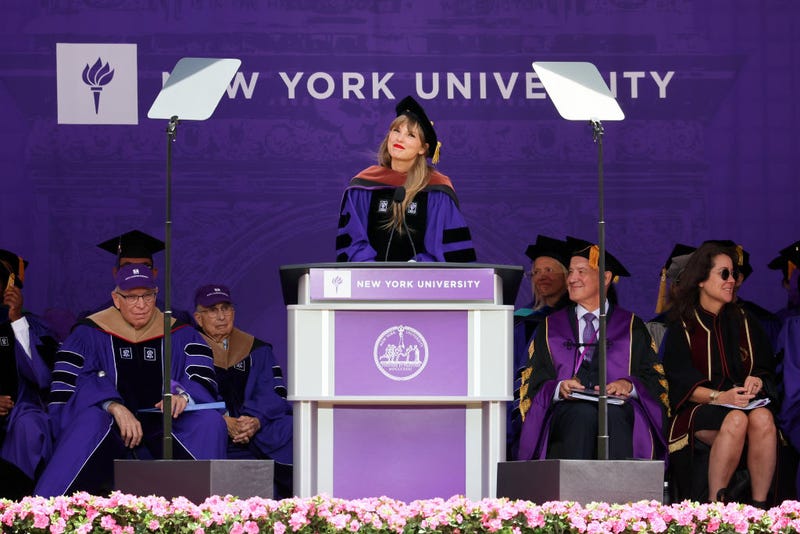 Taylor Swift delivers the New York University 2022 Commencement Address at Yankee Stadium on May 18, 2022 in New York City.