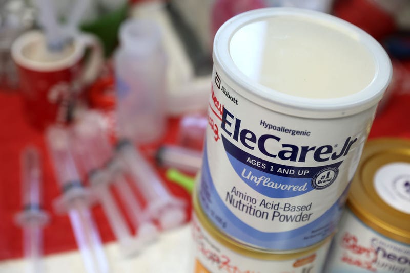 Cans of powdered formula sit on a kitchen counter on May 18, 2022 in Santa Rosa, California.