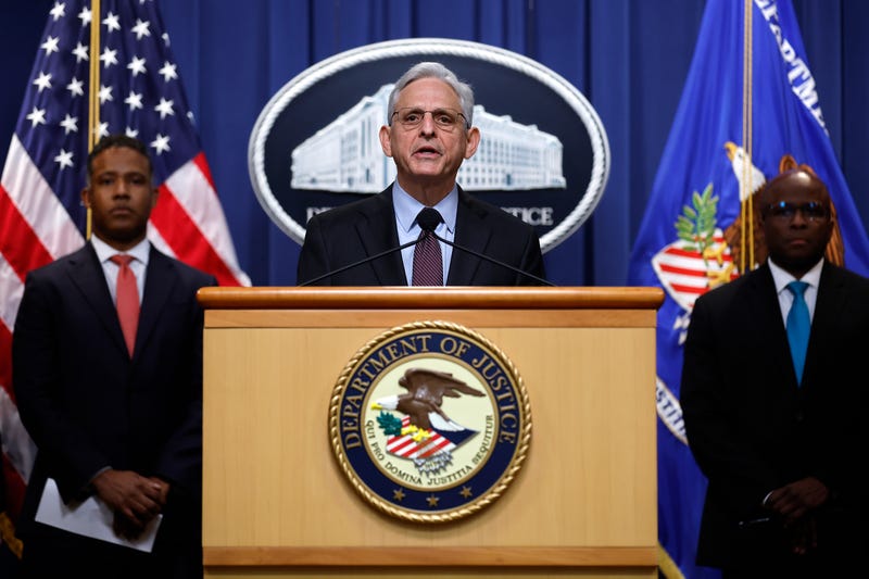 U.S. Attorney General Merrick Garland announces a resolution of a foreign-bribery investigation with Glencore International AG, an Anglo-Swiss commodities company, during a news conference at the Department of Justice's Robert F. Kennedy Building on May 24, 2022 in Washington, D.C.