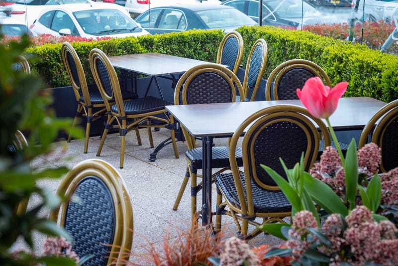 Outdoor tables at a restaurant
