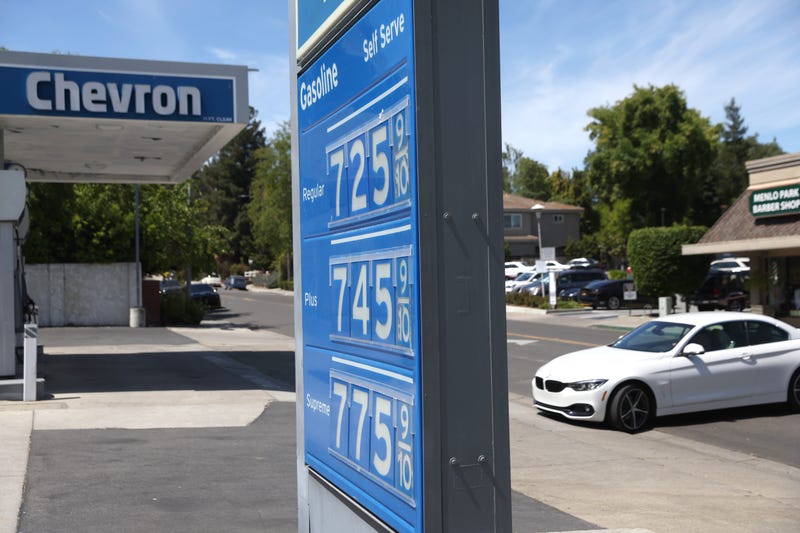 Gas prices over $7.00 a gallon are displayed at a Chevron gas station on May 25, 2022 in Menlo Park, California.