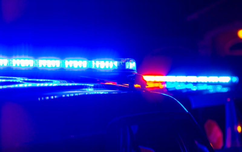Police lights at night