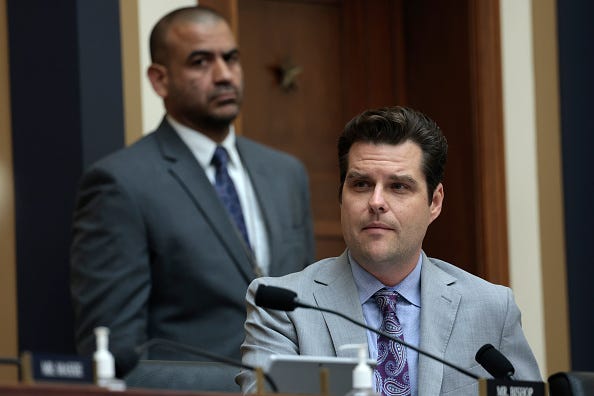 Rep. Matt Gaetz (R-FL) speaks during a House Judiciary Committee mark up hearing in the Rayburn House Office Building on June 02, 2022 in Washington, DC. 