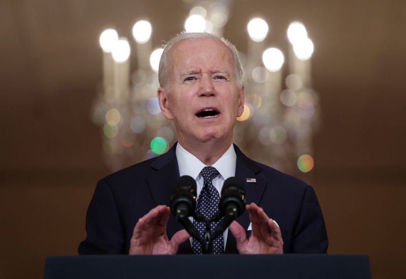 President Joe Biden delivers remarks on the recent mass shootings from the White House on June 02, 2022 in Washington, DC. In a prime-time address Biden spoke on the need for Congress to pass gun control legislation following a wave of mass shootings including the killing of 19 students and two teachers at an elementary school in Uvalde, Texas and a racially-motivated shooting in Buffalo, New York that left 10 dead. (Photo by Kevin Dietsch/Getty Images)