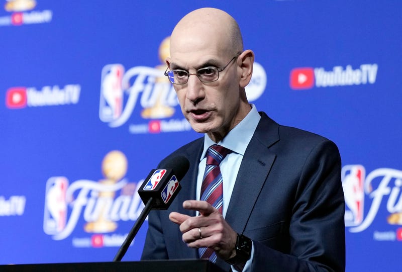 NBA Commissioner Adam Silver speaks with the media