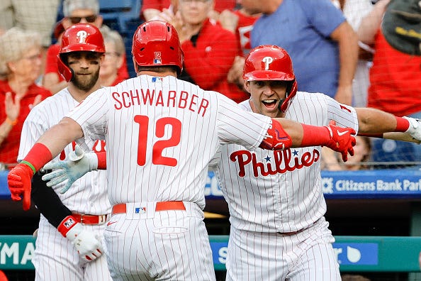 Bryce Harper, Kyle Schwarber, Rhys Hoskins