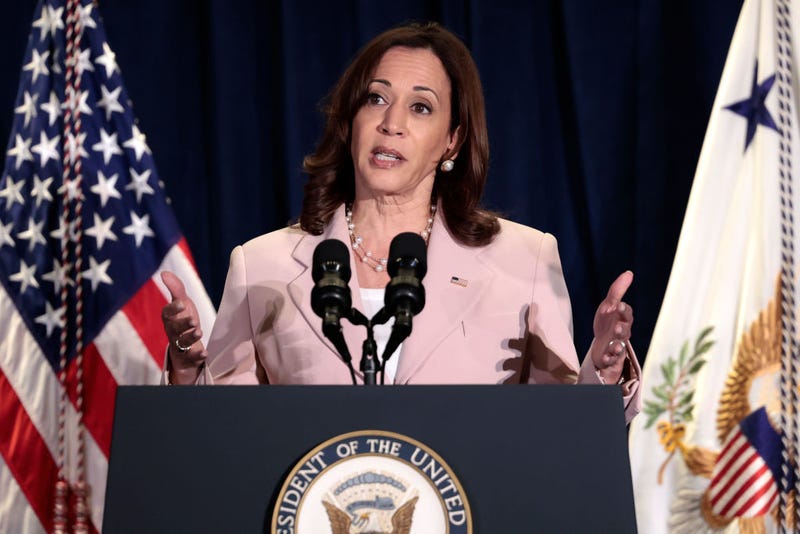 U.S. Vice President Kamala Harris speaks at the In Her Hands launch at the InterContinental Los Angeles on June 07, 2022 in Los Angeles, California.