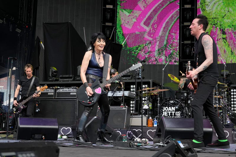 Joan Jett and The Blackhearts perform onstage during The Stadium Tour at Truist Park on June 16, 2022 in Atlanta, Georgia.