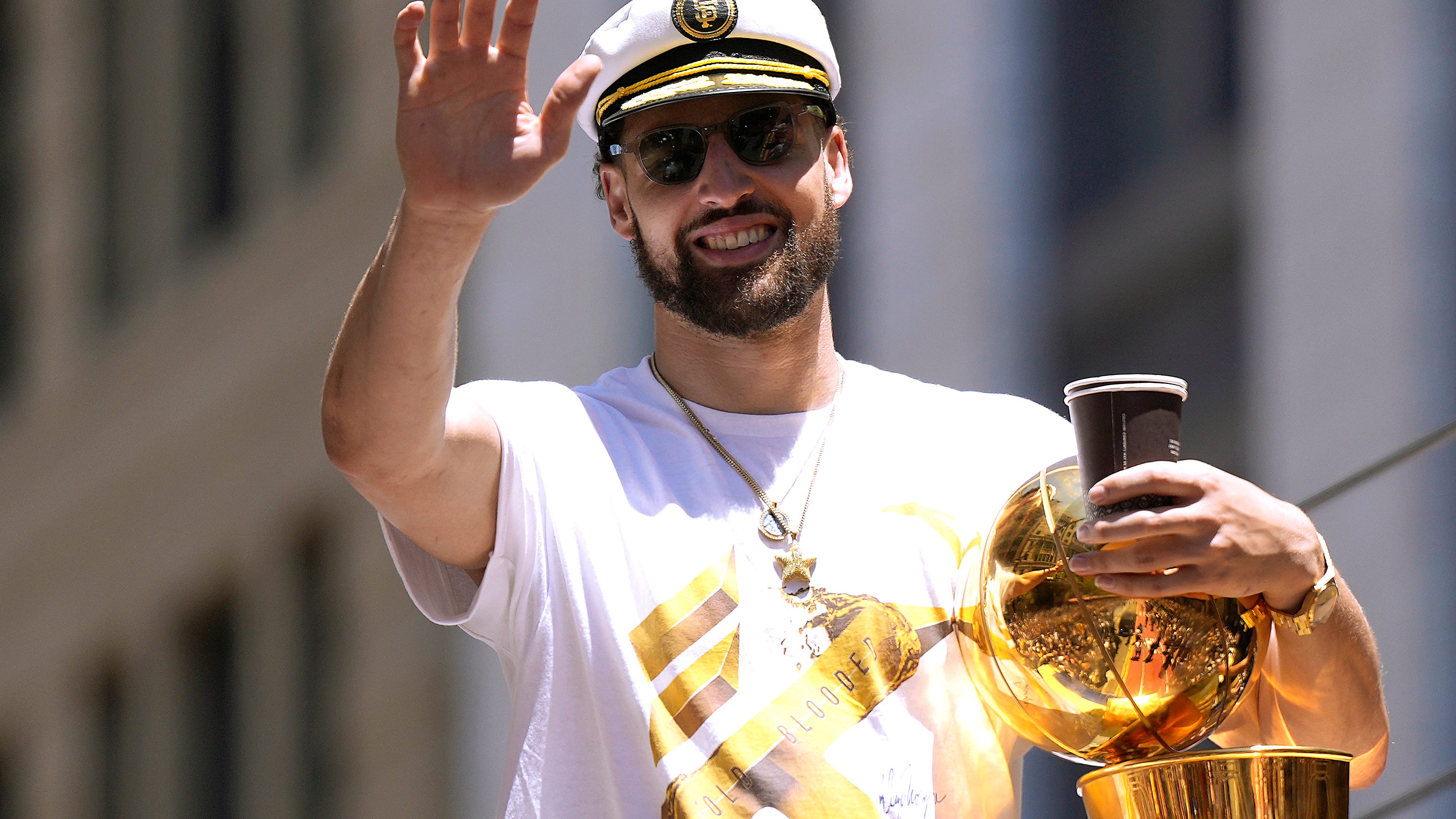 Nobody had a better time at the Warriors’ championship parade than Klay Thompson
