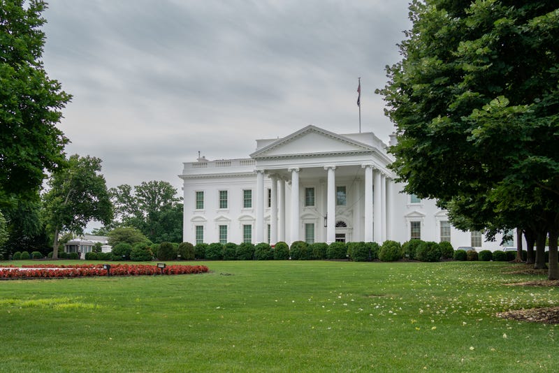 Front view of the White House.