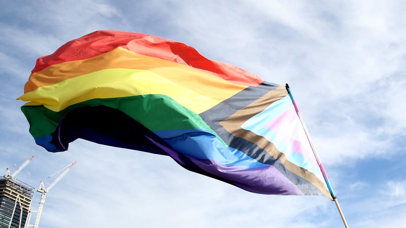 The Progress Pride flag.