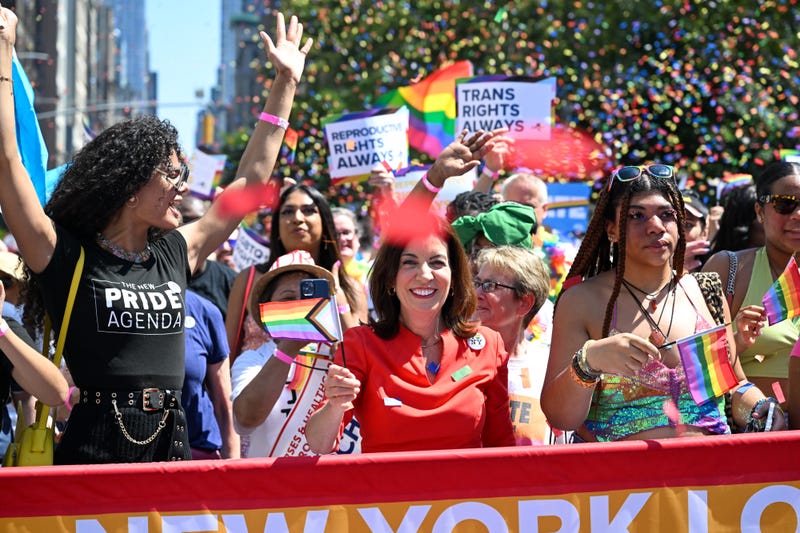New York Governor Kathy Hochul participates in the New York City Pride Parade on June 26, 2022 in New York City.