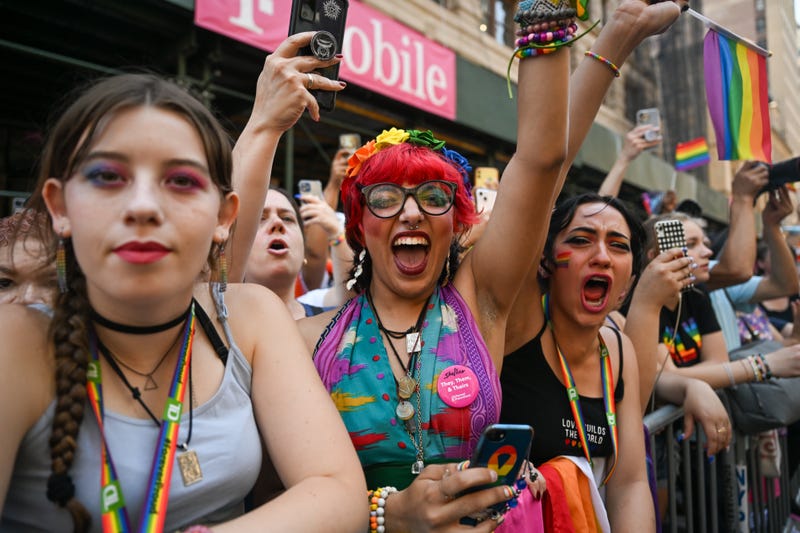 People participate in the New York City Pride Parade on June 26, 2022 in New York City